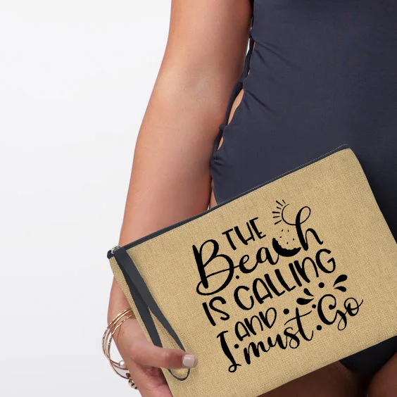 Women Clutches Handbag The Beach Is Calling and I Must Go Cosmetic Cases Bag Summer Holiday Beach Vacation Makeup Pouch Bags
Women Clutches Handbag The Beach Is Calling and I Must Go Cosmetic Cases Bag Summer Holiday Beach Vacation Makeup Pouch Bags