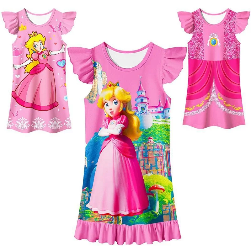 Lovely Peach Princess Dress Baby Girls Nightdress Kids Cartoon Pajamas Children's Clothing Girl Short Sleeve Sleeping HomeWear 
Lovely Peach Princess Dress Baby Girls Nightdress Kids Cartoon Pajamas Children's Clothing Girl Short Sleeve Sleeping HomeWear