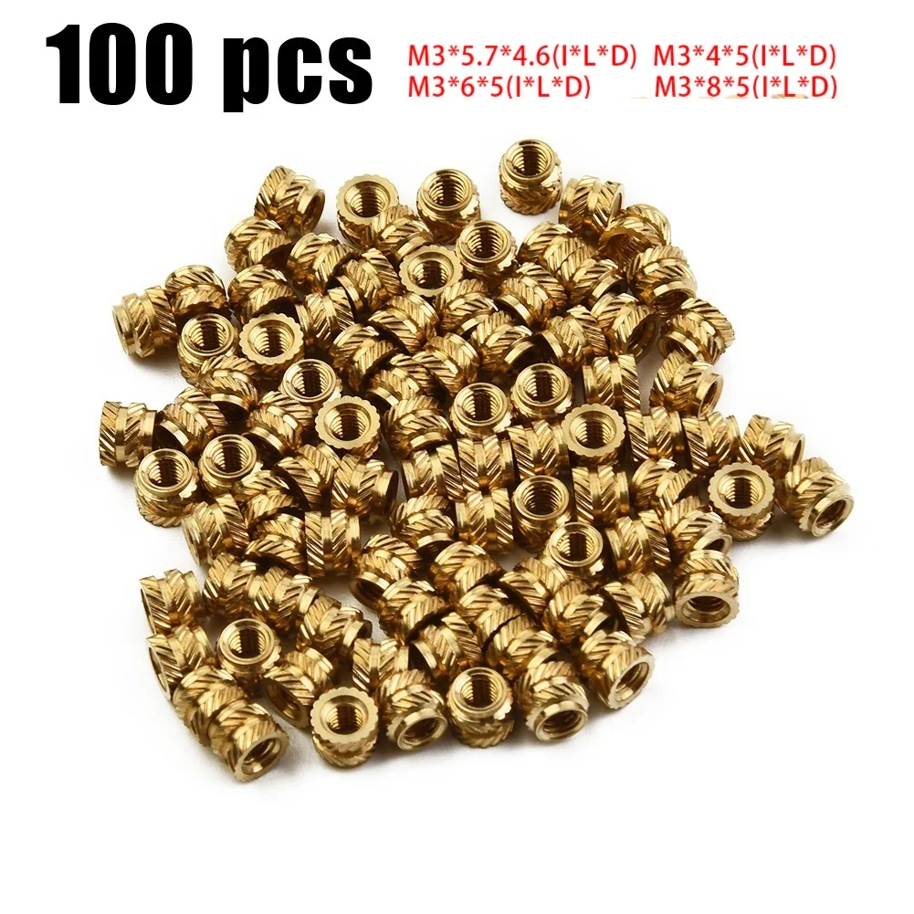 100pc M3 Injection Molding Brass Knurled Internal Thread Inserts Nut Molding Heat Resistant Hot Melt For 3D Printer Accessories
100pc M3 Injection Molding Brass Knurled Internal Thread Inserts Nut Molding Heat Resistant Hot Melt For 3D Printer Accessories