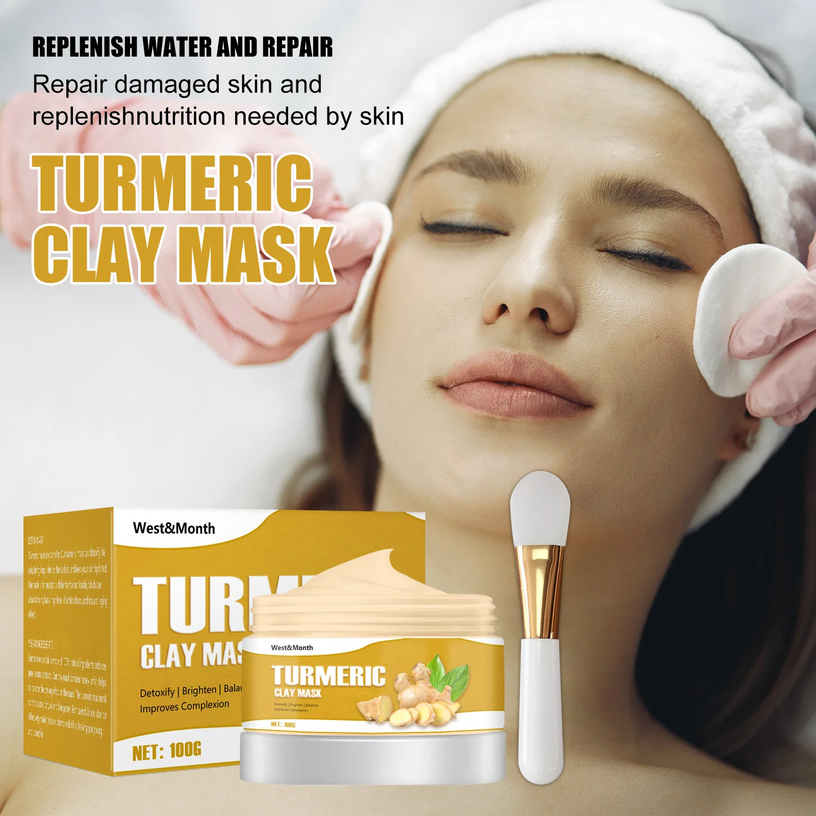 Turmeric Mud Film Deep Cleaning Mud Film Cream Moisturizing Repair Moisturizing Smear Korean Cosmetics Skin Face Mask For Women
Turmeric Mud Film Deep Cleaning Mud Film Cream Moisturizing Repair Moisturizing Smear Korean Cosmetics Skin Face Mask For Women