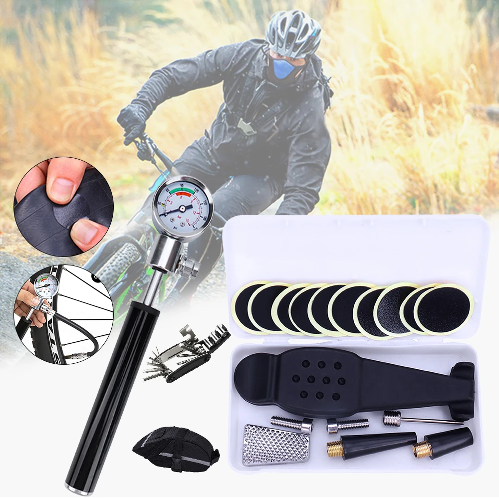 Bicycle Repair Tools Kit Set Mountain Bike Cycle Puncture Tyre Pump With Bag MTB Gas Cylinder Gauge Mender Cycling Accessories
Bicycle Repair Tools Kit Set Mountain Bike Cycle Puncture Tyre Pump With Bag MTB Gas Cylinder Gauge Mender Cycling Accessories