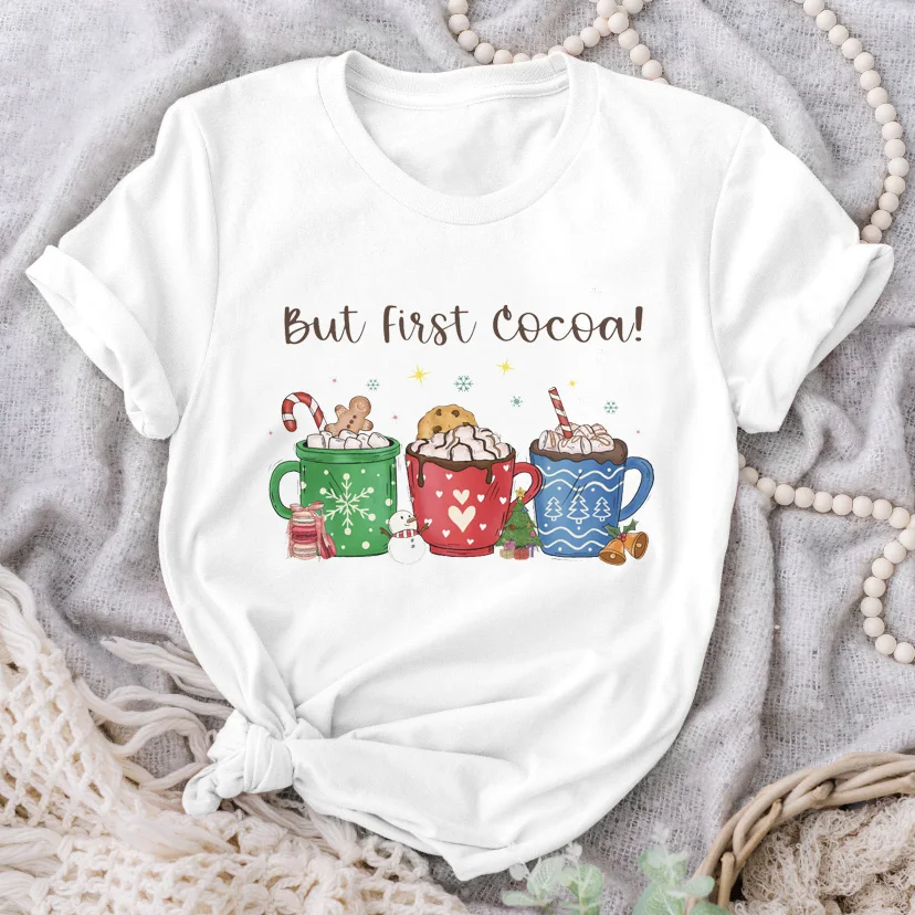 Women's Fashion Happy Time Cute 2023 Merry Christmas T-shirt Holiday T-shirt New Year's O Neck Cartoon Top Loose Short Sleeve. 
Women's Fashion Happy Time Cute 2023 Merry Christmas T-shirt Holiday T-shirt New Year's O Neck Cartoon Top Loose Short Sleeve.