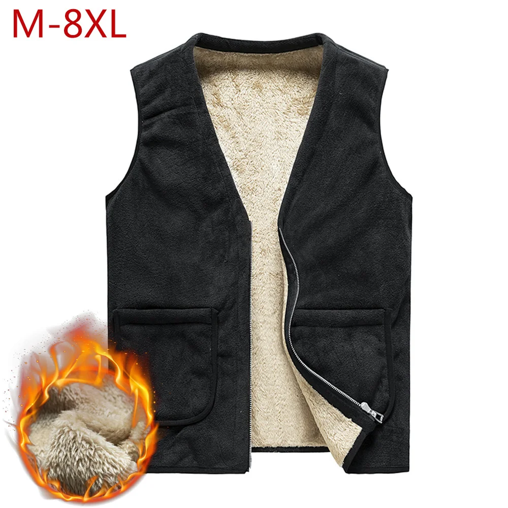 Winter Men Fleece Vest Simple Solid Sleeveless Jackets Autumn Casual Thick Warm Waistcoat V-Neck Men Coats Plus Large Size M-8XL
Winter Men Fleece Vest Simple Solid Sleeveless Jackets Autumn Casual Thick Warm Waistcoat V-Neck Men Coats Plus Large Size M-8XL