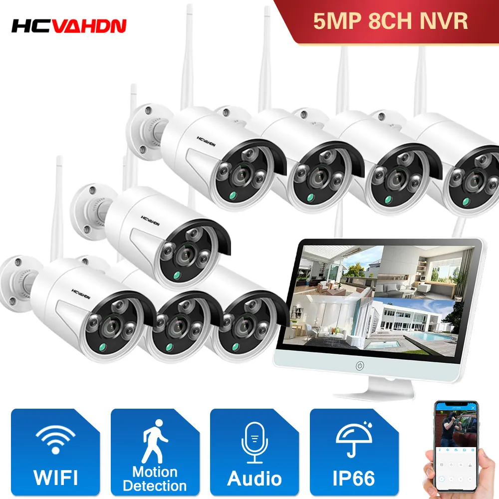 8CH Wireless CCTV System Outdoor 5MP IP Bullet Camera Security System Video Surveillance 15.6 Inch LCD Monitor Wifi NVR Kit 4CH
8CH Wireless CCTV System Outdoor 5MP IP Bullet Camera Security System Video Surveillance 15.6 Inch LCD Monitor Wifi NVR Kit 4CH