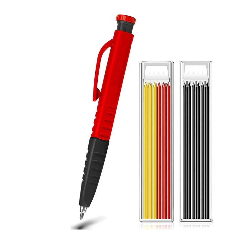 Mechanical Carpenter Pencils Construction Pencils With Built-In Sharpener + 12 Refills For Carpenter Woodworking
Mechanical Carpenter Pencils Construction Pencils With Built-In Sharpener + 12 Refills For Carpenter Woodworking