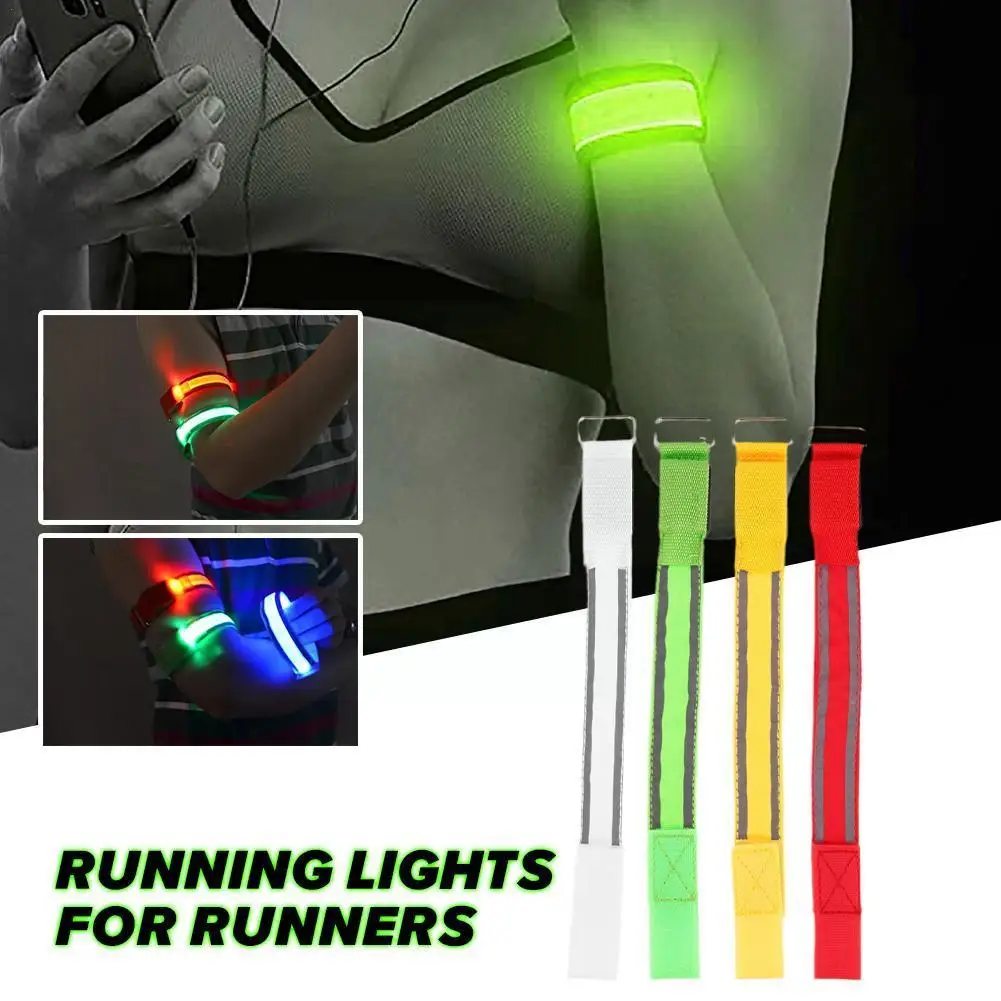 

Adjustable Wristband Flashing Strips Ankle Glow Bracelet High Visible Night Safety Light For Jogging Biking Recharge/Batter Z1U0
