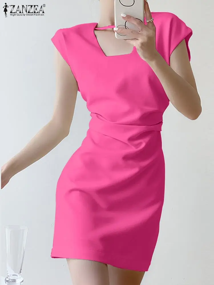ZANZEA Sexy Square Neck Party Sundress Women Short Sleeve Mini Dress Elegant Waisted Summer Robes Casual Slimming Pencil Dresses
ZANZEA Sexy Square Neck Party Sundress Women Short Sleeve Mini Dress Elegant Waisted Summer Robes Casual Slimming Pencil Dresses