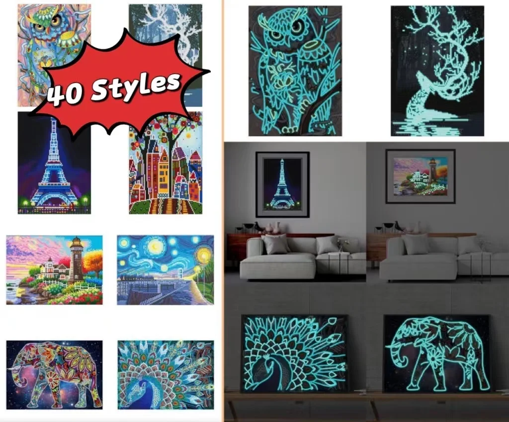 5D DIY Night Luminous Diamond Painting Mosaic Special Shaped Embroidery Cross Stitch Mandala Picture Of Rhinestone Home Decor
5D DIY Night Luminous Diamond Painting Mosaic Special Shaped Embroidery Cross Stitch Mandala Picture Of Rhinestone Home Decor