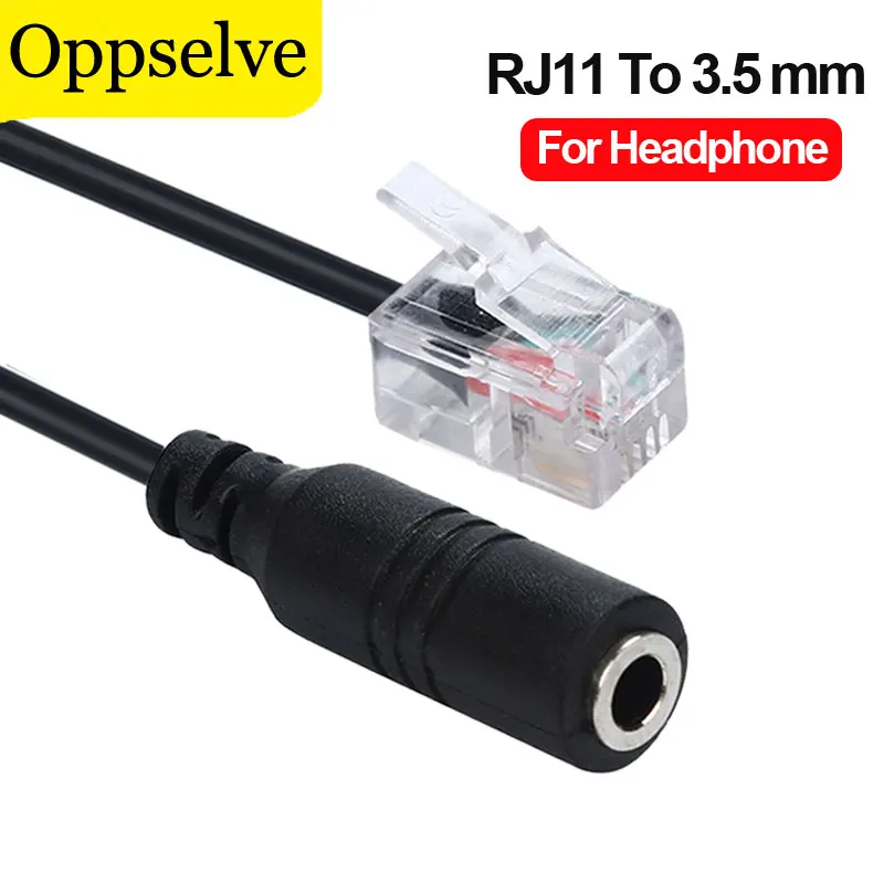 

3.5mm Female To RJ11 Audio Adapter Cable Headset Converter For Headphone Telephone PC Computer Phone Conventor 3.5 mm Jack Cord