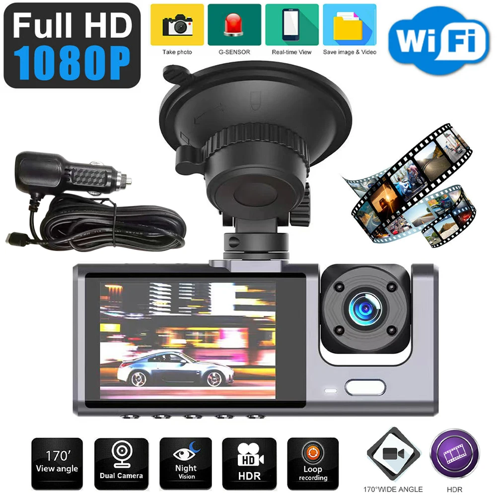1080P Dash Cam Front and Interior with WiFi Car Dashboard Camera Driving Recorder 170° Night Vision G-Sensor 24H Parking Monitor
1080P Dash Cam Front and Interior with WiFi Car Dashboard Camera Driving Recorder 170° Night Vision G-Sensor 24H Parking Monitor