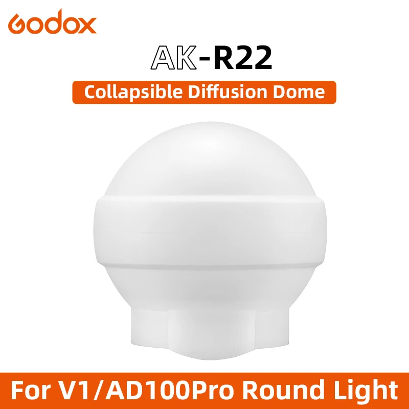 Godox AK-R22 AKR22 Softbox Softball Silica Gel Diffusion Dome Kit for Godox V1 AD100Pro,AD200PRO add H200R
Godox AK-R22 AKR22 Softbox Softball Silica Gel Diffusion Dome Kit for Godox V1 AD100Pro,AD200PRO add H200R