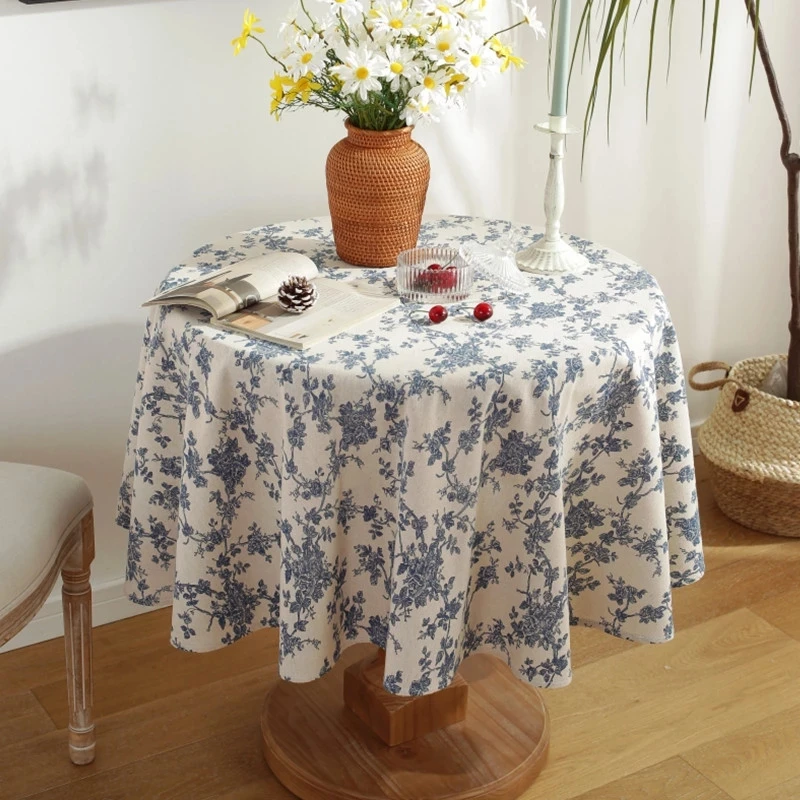 Blue Floral Table Cloth for Table tapete Round Tablecloth Cotton and Linen Wedding Decoration New Table Cover nappe de table
Blue Floral Table Cloth for Table tapete Round Tablecloth Cotton and Linen Wedding Decoration New Table Cover nappe de table