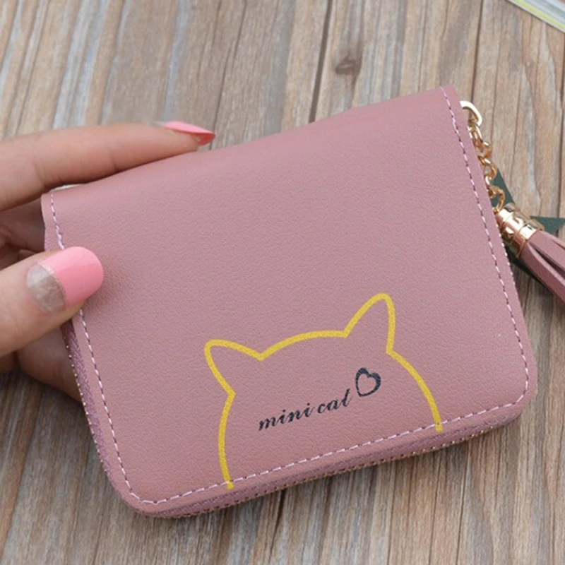 Small Women Wallets Female Solid Color Money Bags Short Cute Print Cat Purse Zipper Girls Brand Designed Card Holder Coin Purse
Small Women Wallets Female Solid Color Money Bags Short Cute Print Cat Purse Zipper Girls Brand Designed Card Holder Coin Purse