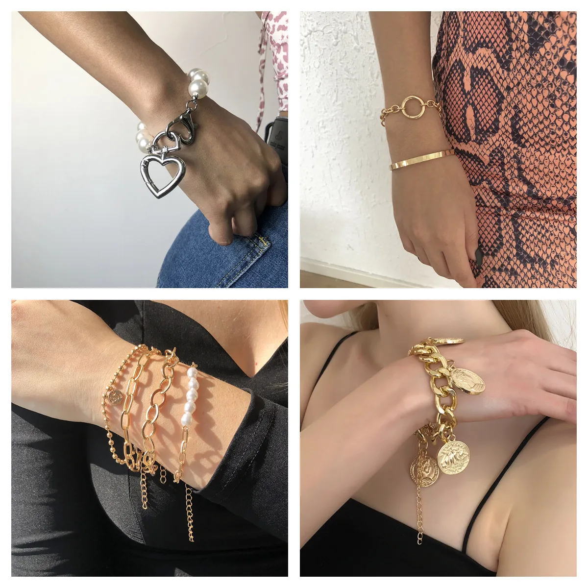 Bohemian Punk Cuban Chain Bracelets Set For Women Lock Snake Link Bracelets Bangles Couple Fashion Wrist Jewelry Dropshipping
Bohemian Punk Cuban Chain Bracelets Set For Women Lock Snake Link Bracelets Bangles Couple Fashion Wrist Jewelry Dropshipping