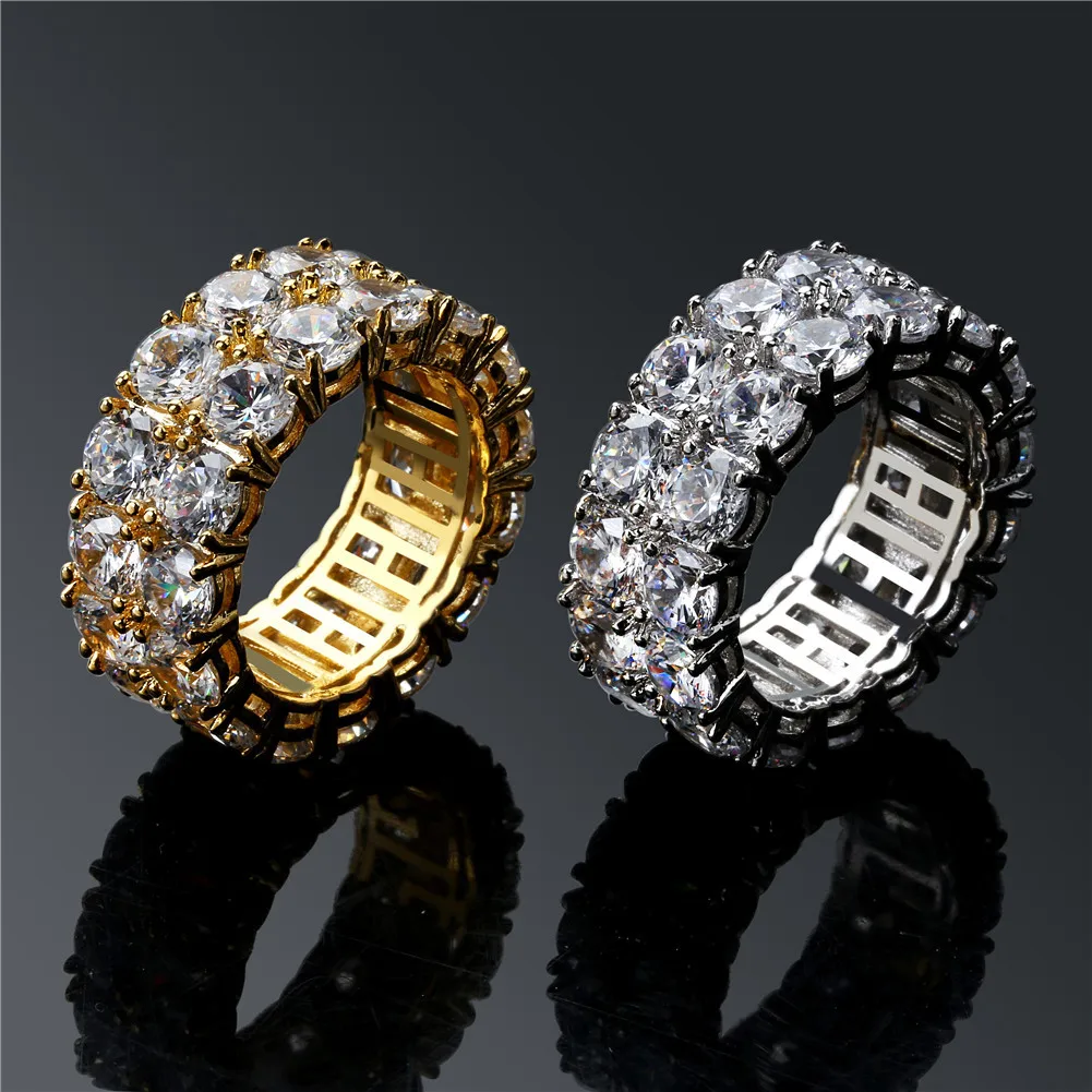 Hip Hop Rings Fashion Gold Color Iced Out Zircon Rings for Men Women's Metal Rhinestone Engagement Wedding Ring Party Jewelry 
Hip Hop Rings Fashion Gold Color Iced Out Zircon Rings for Men Women's Metal Rhinestone Engagement Wedding Ring Party Jewelry
