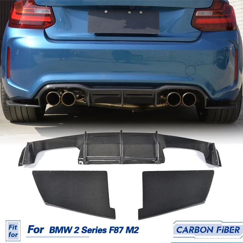 

Автомобильный диффузор для заднего бампера, губа из углеродного волокна для BMW 2 серии F87 M2 2016 2017, автомобильные гоночные искусственные кованые Углеродные