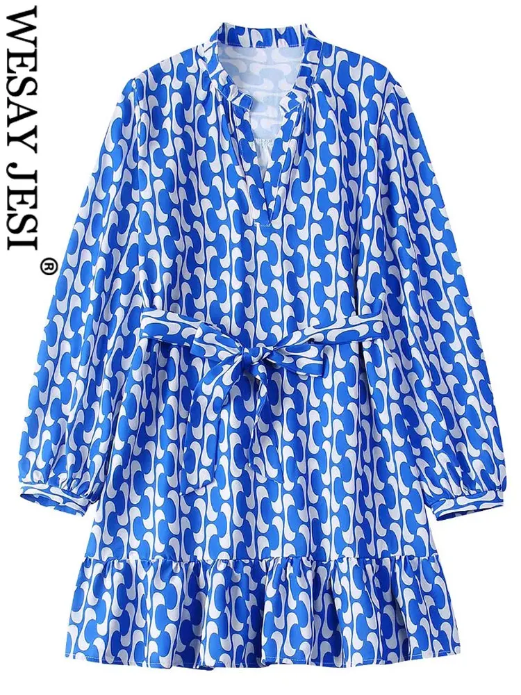 WESAY JESI Casual Loose Temperament Versatile Daily Lady Dress Retro Print Commuter Long Sleeve V-Neck Pullover Belt Mini Dress
WESAY JESI Casual Loose Temperament Versatile Daily Lady Dress Retro Print Commuter Long Sleeve V-Neck Pullover Belt Mini Dress