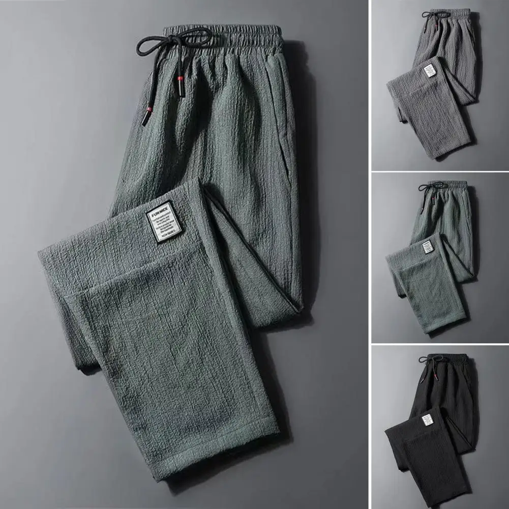 Men Pants Men Trousers Jogging Casual Sweatpants Ice Silk Elastic Waist Drawstring Summer Mid Waist Pockets Trousers Streetwear
Men Pants Men Trousers Jogging Casual Sweatpants Ice Silk Elastic Waist Drawstring Summer Mid Waist Pockets Trousers Streetwear