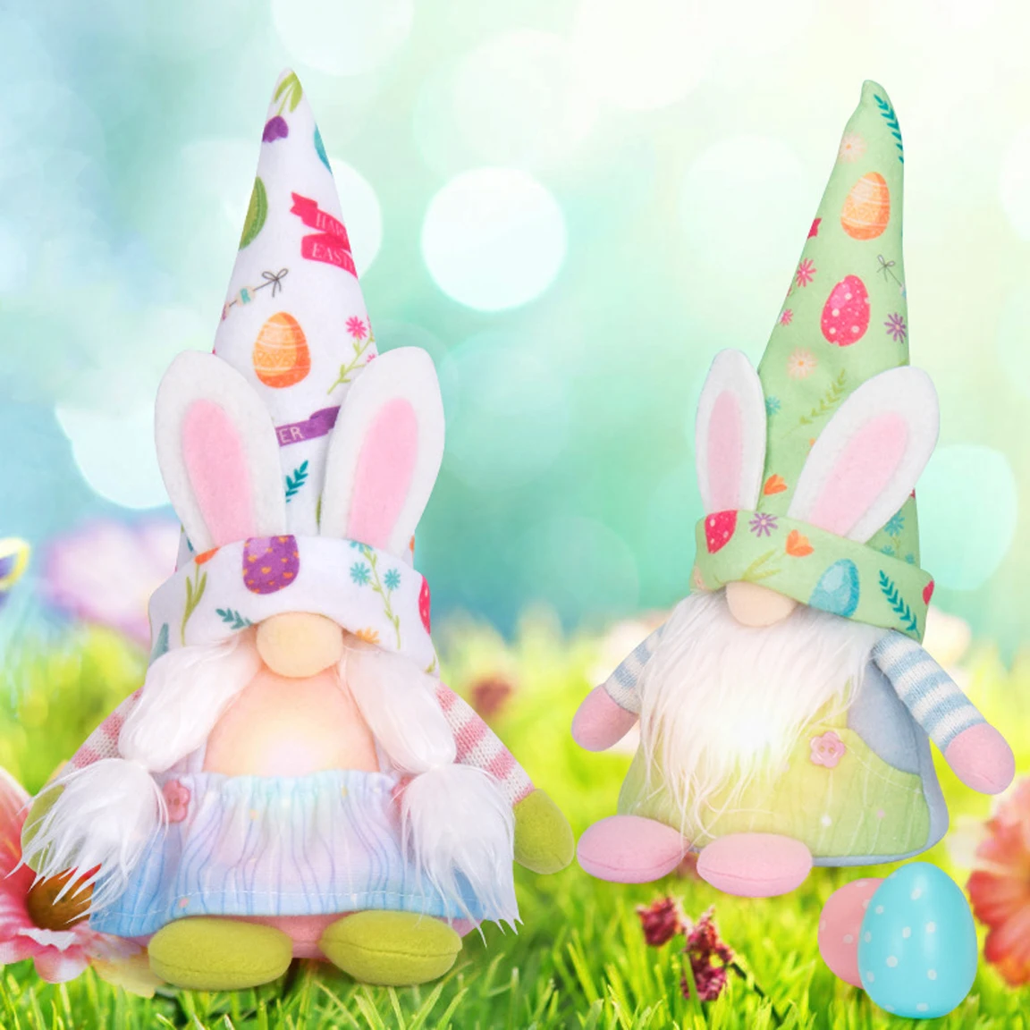 Easter Bunny Light Up Gnome Handmade Tomte Elf Stuffed Doll Rabbit Cute Easter Faceless Dwarf Bunny Ornament Decoration for Kid
Easter Bunny Light Up Gnome Handmade Tomte Elf Stuffed Doll Rabbit Cute Easter Faceless Dwarf Bunny Ornament Decoration for Kid