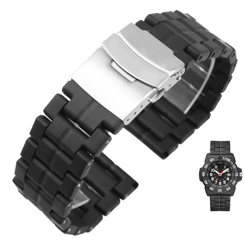 Plastic steel watchband for Luminox 7251|3050|3051|6402 series wristband 23mm black waterproof rubber bands straps
Plastic steel watchband for Luminox 7251|3050|3051|6402 series wristband 23mm black waterproof rubber bands straps