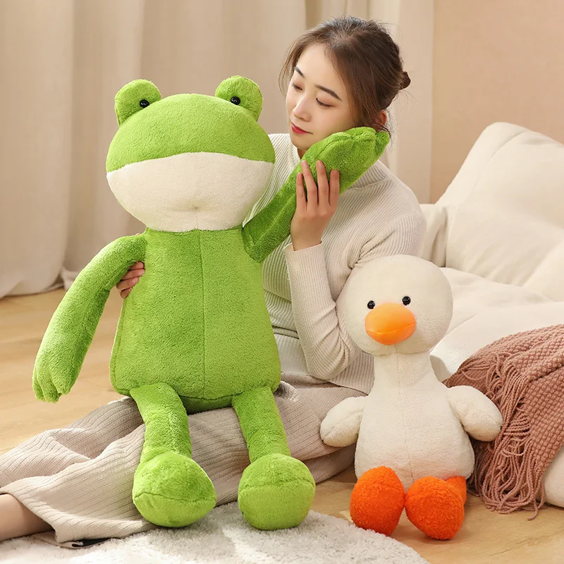 

40-85cm Animals Soft Stuffed Panda Elephant Duck Frog Long Legs Lifelike Plush Toys Appease Doll Birthday Gifts
