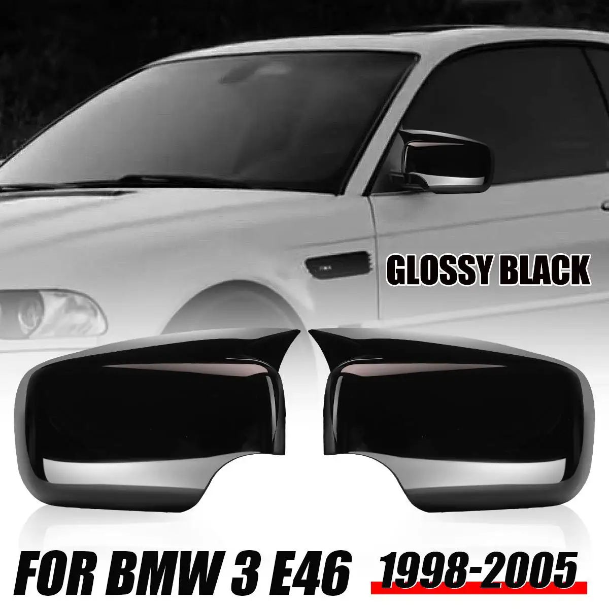 Pair Rear View Mirror Side Wing Cap Cover Direct Add-On Left & Right For BMW E46 E39 4door 325i 330i 525i 530i 540i 1998 1999 
Pair Rear View Mirror Side Wing Cap Cover Direct Add-On Left & Right For BMW E46 E39 4door 325i 330i 525i 530i 540i 1998 1999