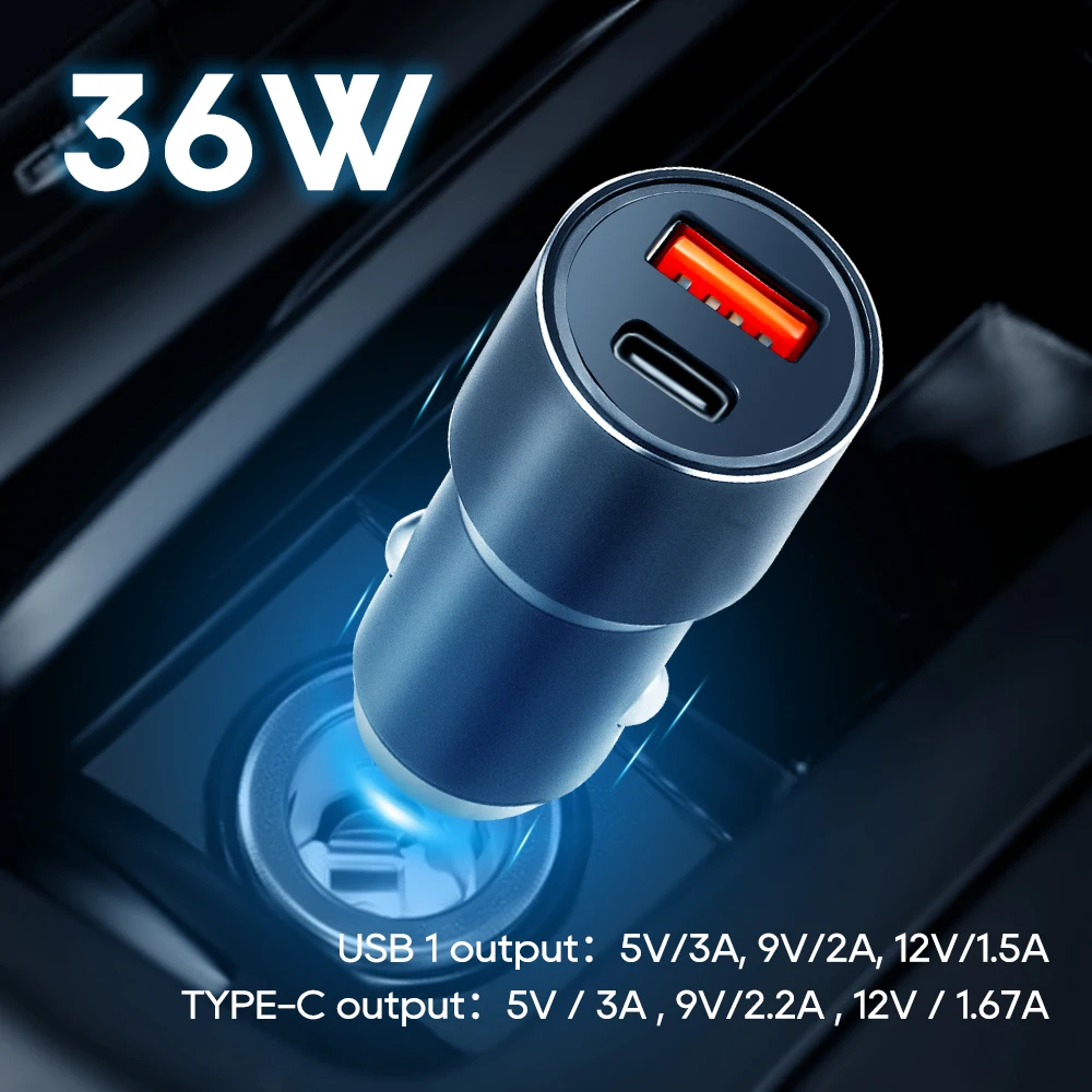 Автомобильное зарядное устройство с двумя USB-портами и поддержкой быстрой зарядки, 36 Вт
Автомобильное зарядное устройство с двумя USB-портами и поддержкой быстрой зарядки, 36 Вт