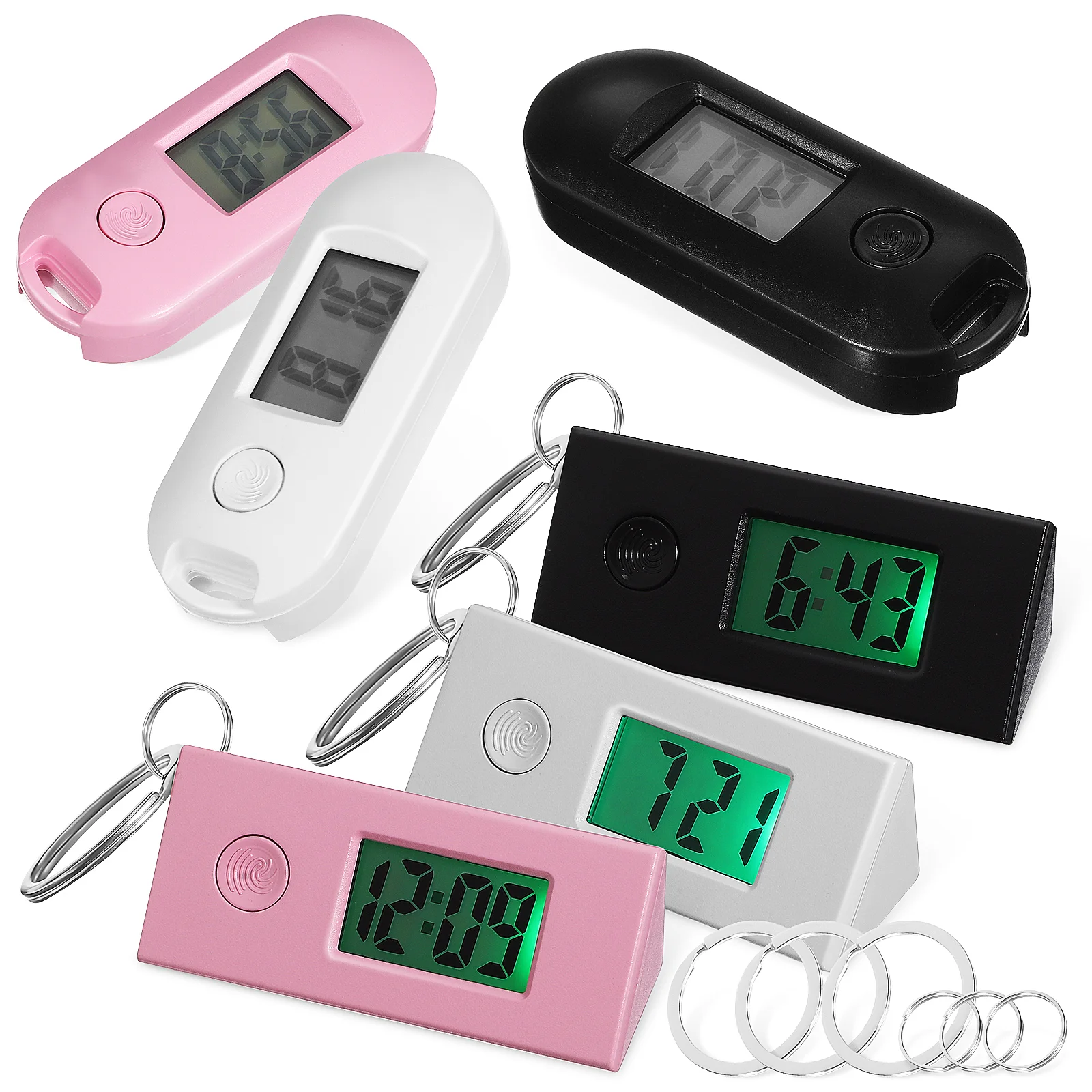 6 Pcs Digital Keychain Watches Luminous Portable Electronic Watches Pocket Watches for Student Nurse Study Exam Work
6 Pcs Digital Keychain Watches Luminous Portable Electronic Watches Pocket Watches for Student Nurse Study Exam Work