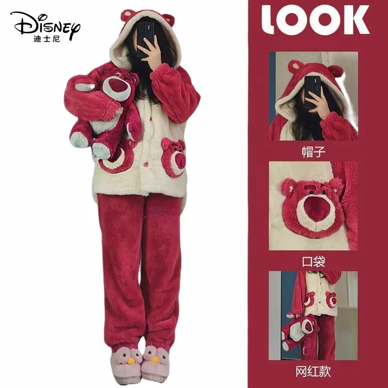 Disney Lena Bell coral velvet kawaii pajamas for women winter plus velvet thickened flannel cartoon cute Lotso home clothes set
Disney Lena Bell coral velvet kawaii pajamas for women winter plus velvet thickened flannel cartoon cute Lotso home clothes set