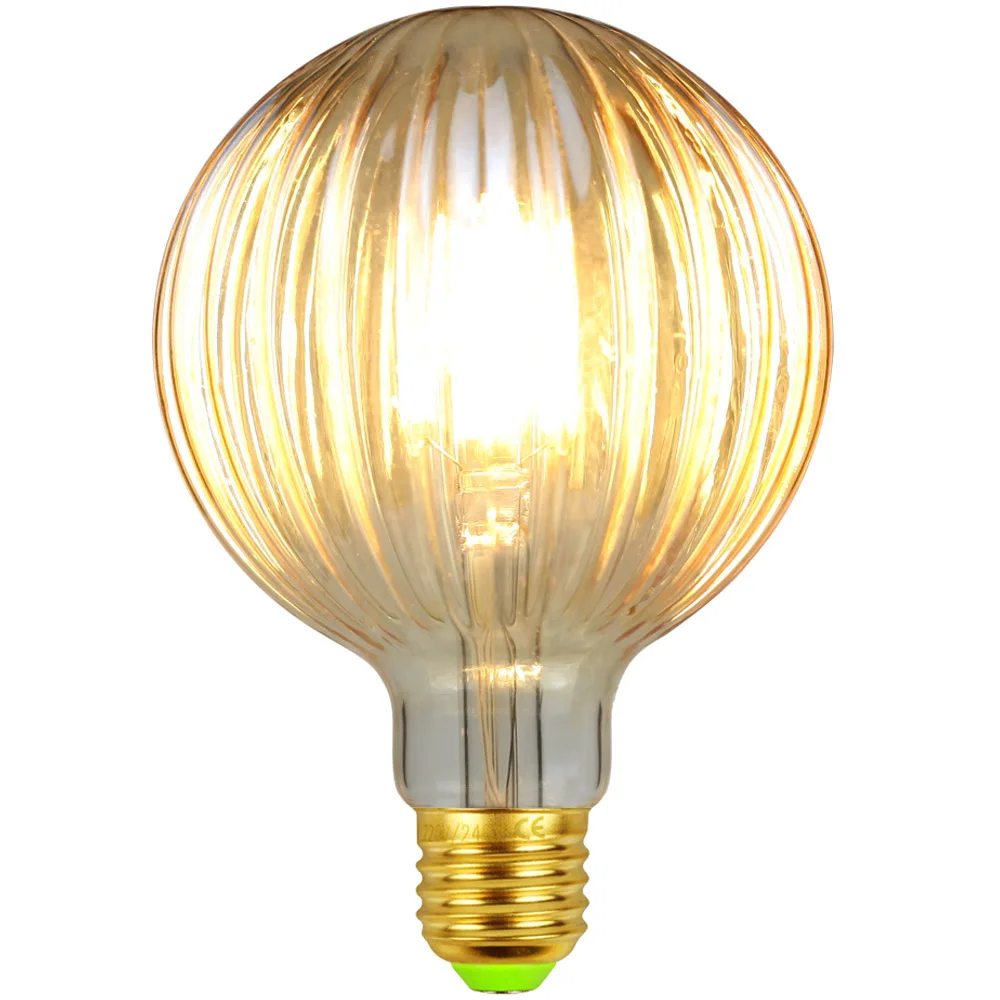 Креативсветильник лампа Эдисона янтарная прозрачная теплая E27
