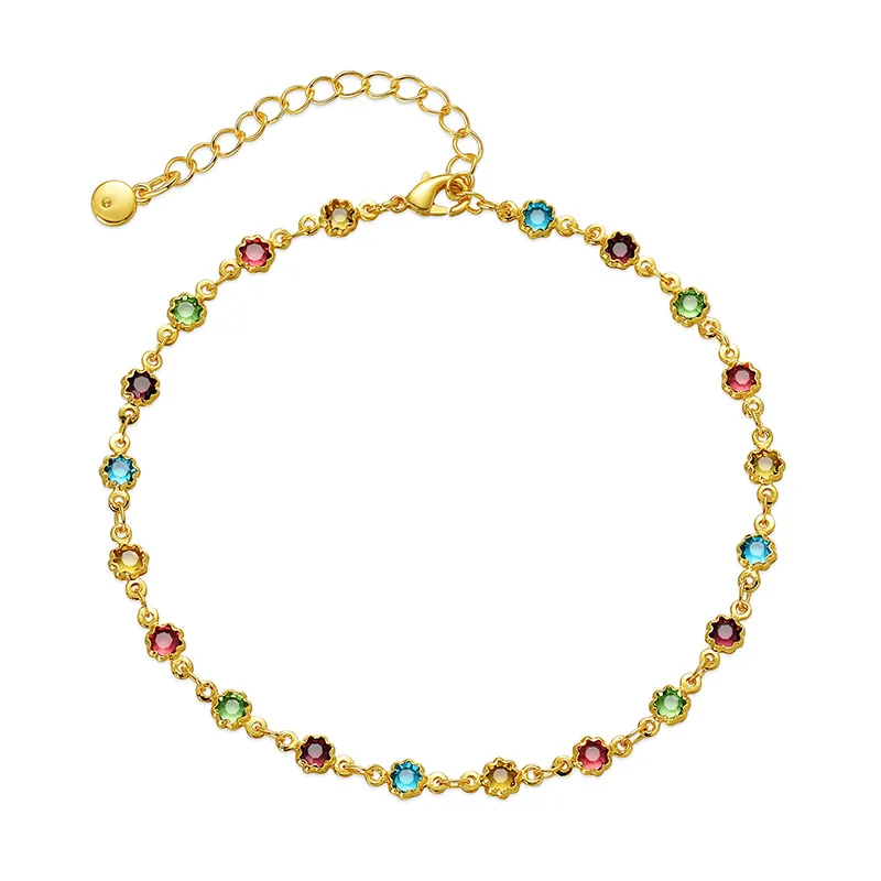 Copper Plated 18K Real Gold Stained Glass Ethnic Wind Anklet Octagonal Edge Pack Edge Inlaid Color Zircon Anklet Foot Ornaments
Copper Plated 18K Real Gold Stained Glass Ethnic Wind Anklet Octagonal Edge Pack Edge Inlaid Color Zircon Anklet Foot Ornaments