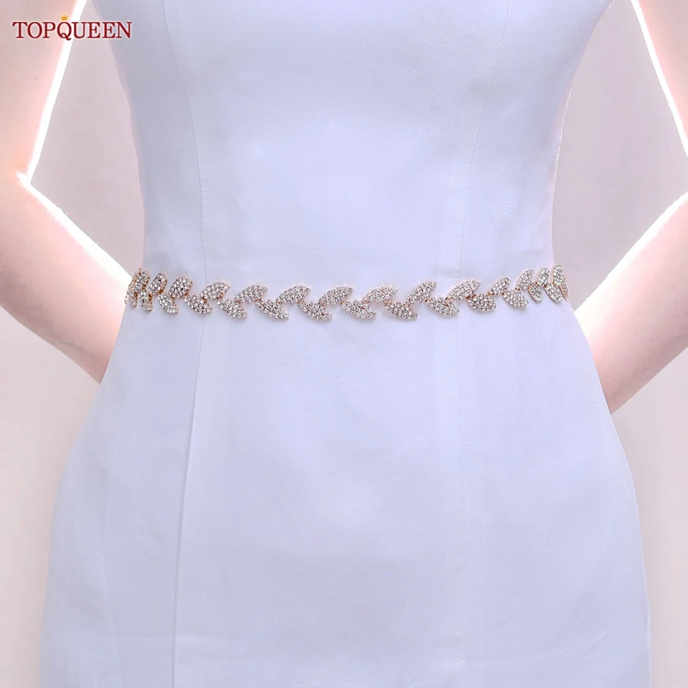 TOPQUEEN S198-RG Elegent Alloy Leaves Rhinestone Belt Rose Gold Women Party Evening Dresses Sash Bridal Wedding Accessories
TOPQUEEN S198-RG Elegent Alloy Leaves Rhinestone Belt Rose Gold Women Party Evening Dresses Sash Bridal Wedding Accessories