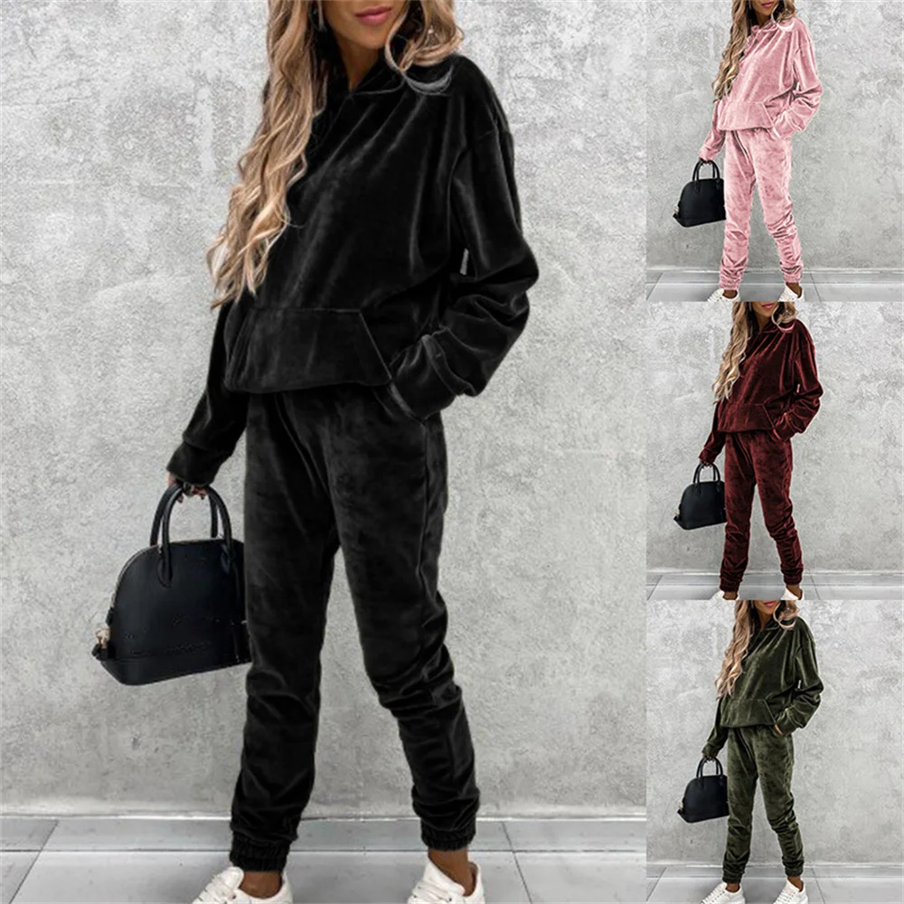 Women's Spring Two Piece Set Coutoure Tracksuit Brand Velour Joggers Suit Hoodie Sweatshirt And Pencil Pants Ensemble Femme
Women's Spring Two Piece Set Coutoure Tracksuit Brand Velour Joggers Suit Hoodie Sweatshirt And Pencil Pants Ensemble Femme