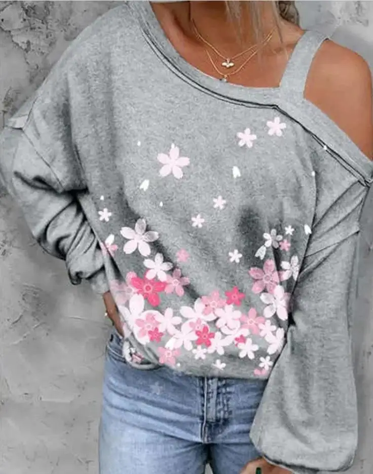 Women Blouse Floral Print Cold Shoulder Top Fashion Long Sleeve T-Shirt Casual Elegant Daily Chic Club Streetwear
Women Blouse Floral Print Cold Shoulder Top Fashion Long Sleeve T-Shirt Casual Elegant Daily Chic Club Streetwear