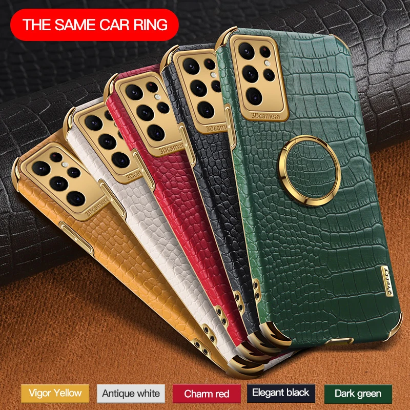 Leather Case For Samsung Galaxy S23 Ultra Plus S23Ultra Car Magnetic Ring Holder Luxury Crocodile Phone Cover SamsungS23Ultra 
Leather Case For Samsung Galaxy S23 Ultra Plus S23Ultra Car Magnetic Ring Holder Luxury Crocodile Phone Cover SamsungS23Ultra
