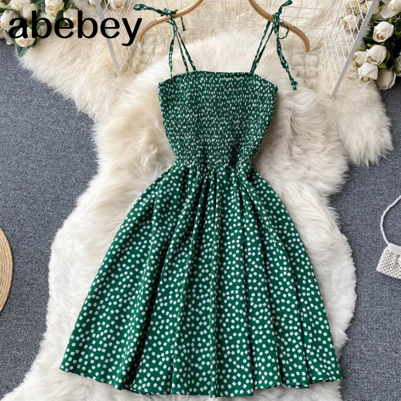Korean Floral Strap Dress Women Elastic Ruched Sleeveless A-line Mini Dresses Summer Boho Print Holiday Beach Dress
Korean Floral Strap Dress Women Elastic Ruched Sleeveless A-line Mini Dresses Summer Boho Print Holiday Beach Dress