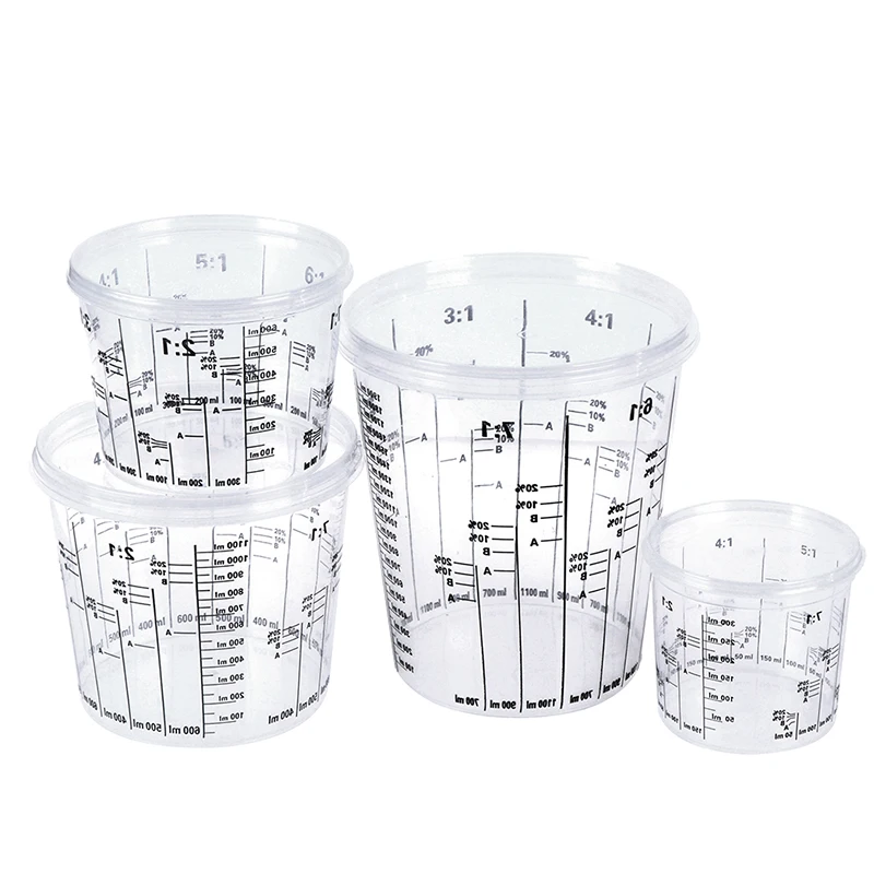 Disposable Graduated Clear Plastic Paint Mixing Cups Calibrated Mixing Ratios Measuing Cups For Paint Resin Tools 
Disposable Graduated Clear Plastic Paint Mixing Cups Calibrated Mixing Ratios Measuing Cups For Paint Resin Tools