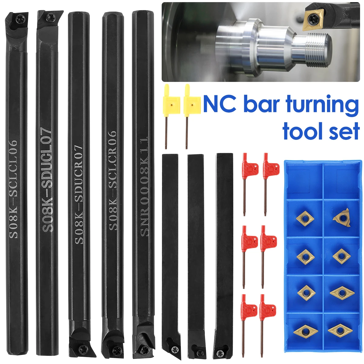 8 Pcs Lathe Turning Tool Professional Lathe Tool Holder Set Carbide Turning Tool High Hardness Milling Tool Holder Metal Lathe
8 Pcs Lathe Turning Tool Professional Lathe Tool Holder Set Carbide Turning Tool High Hardness Milling Tool Holder Metal Lathe