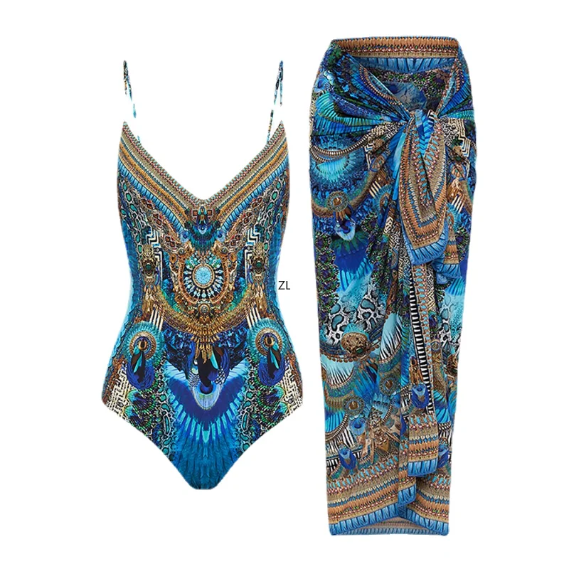 Sexy Printed Backless Bikinis Fashion One Piece Swimsuits V-neck Swimming Suit Summer Beach Outfits Female Beachwear Luxury Slim
Sexy Printed Backless Bikinis Fashion One Piece Swimsuits V-neck Swimming Suit Summer Beach Outfits Female Beachwear Luxury Slim
