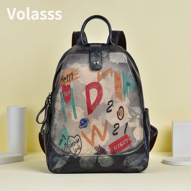 Volasss Fashion Leather Women's Backpack For Female Large Capacity Bag Woman's Versatile Retro Bag For Ipad Phone Book Cash 2022
Volasss Fashion Leather Women's Backpack For Female Large Capacity Bag Woman's Versatile Retro Bag For Ipad Phone Book Cash 2022
