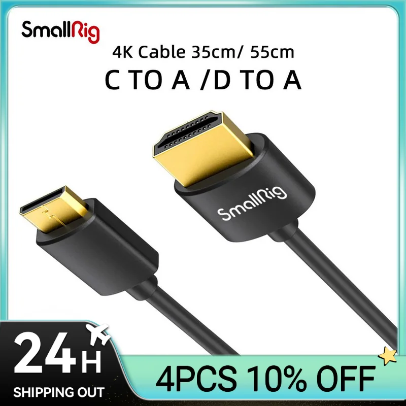 SmallRig Ultra Slim High Speed 4K Mini HDMI to HDMI Cable C to A /D to A/35cm/ 55cm For Sony/For Nikon/For Canon
SmallRig Ultra Slim High Speed 4K Mini HDMI to HDMI Cable C to A /D to A/35cm/ 55cm For Sony/For Nikon/For Canon