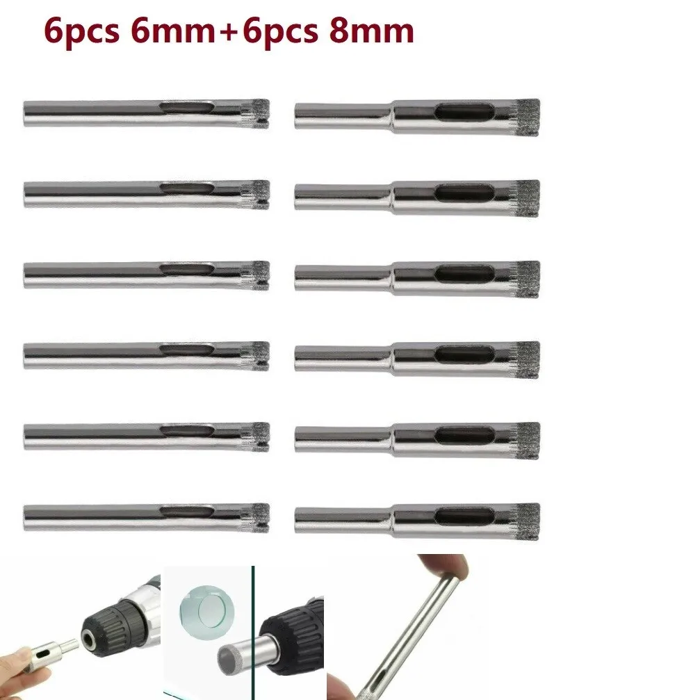 12Pcs Diamond Coated Drill Bit 6-8mm Ceramic Glass Hole Marble Porcelain Saw Set Tile Practical Silver Durable
12Pcs Diamond Coated Drill Bit 6-8mm Ceramic Glass Hole Marble Porcelain Saw Set Tile Practical Silver Durable