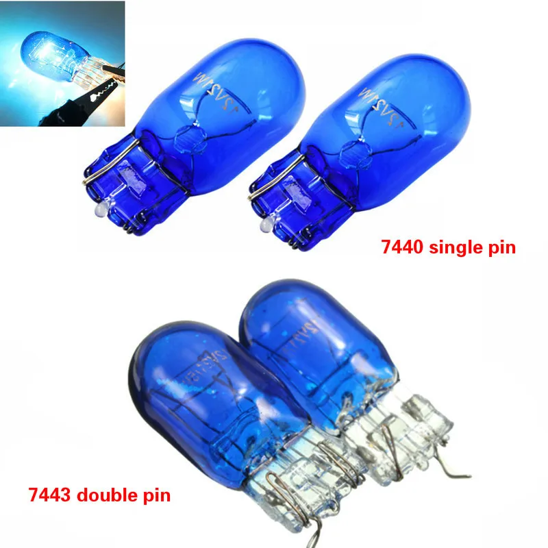 

2PC Halogen Lamp W21 5W T20 580 7440 7443 Single Double Pin Xenon White 5000K Halogen DRL Side Light Hid Bulb