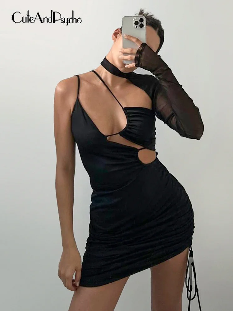 Cuteandpsycho Fashion Streetwear Mini Dresses Hollow Out Solid Asymmetric Chic Mini Clothing for Women Aesthetic Y2K Party Dress
Cuteandpsycho Fashion Streetwear Mini Dresses Hollow Out Solid Asymmetric Chic Mini Clothing for Women Aesthetic Y2K Party Dress