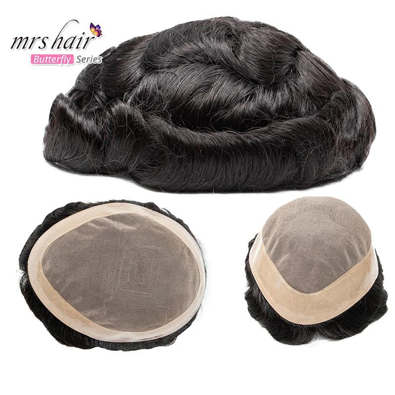 MRSHAIR Toupee Hair Fine Mono & PU Natural Human Hair Mens' Wig System 130% Density Male Hair Prosthesis 6 Inch Male Wig
MRSHAIR Toupee Hair Fine Mono & PU Natural Human Hair Mens' Wig System 130% Density Male Hair Prosthesis 6 Inch Male Wig