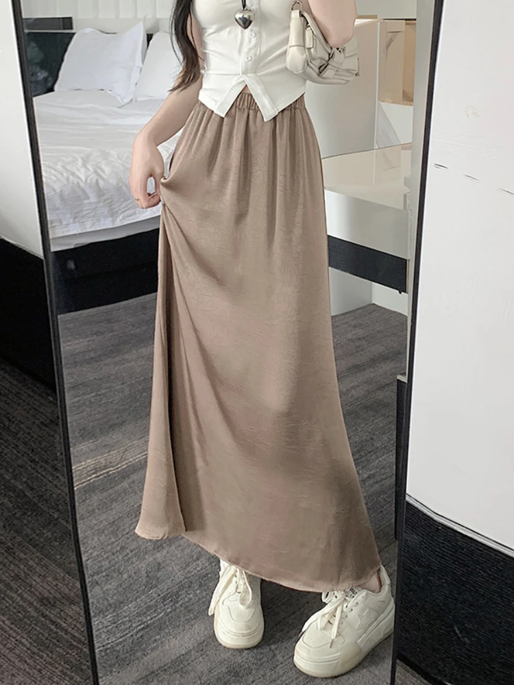 Fitaylor New Summer Women Elegant Elastic High Waist Long Skirt Lady Fashion Slim A-line Solid Color Skirts
Fitaylor New Summer Women Elegant Elastic High Waist Long Skirt Lady Fashion Slim A-line Solid Color Skirts