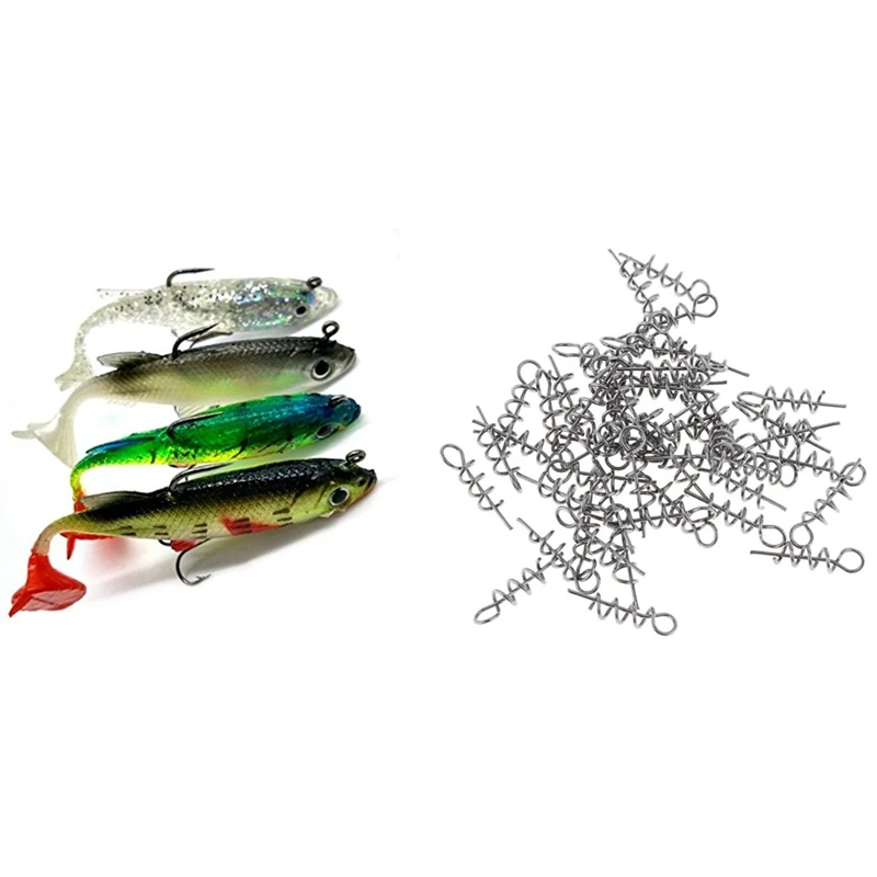 100Pcs Spring Twist Lock Fishing Hook Centering Pin & 4Pcs Arrive 8Cm 14G Soft Bait Lead Head Sea Fish Lures
100Pcs Spring Twist Lock Fishing Hook Centering Pin & 4Pcs Arrive 8Cm 14G Soft Bait Lead Head Sea Fish Lures