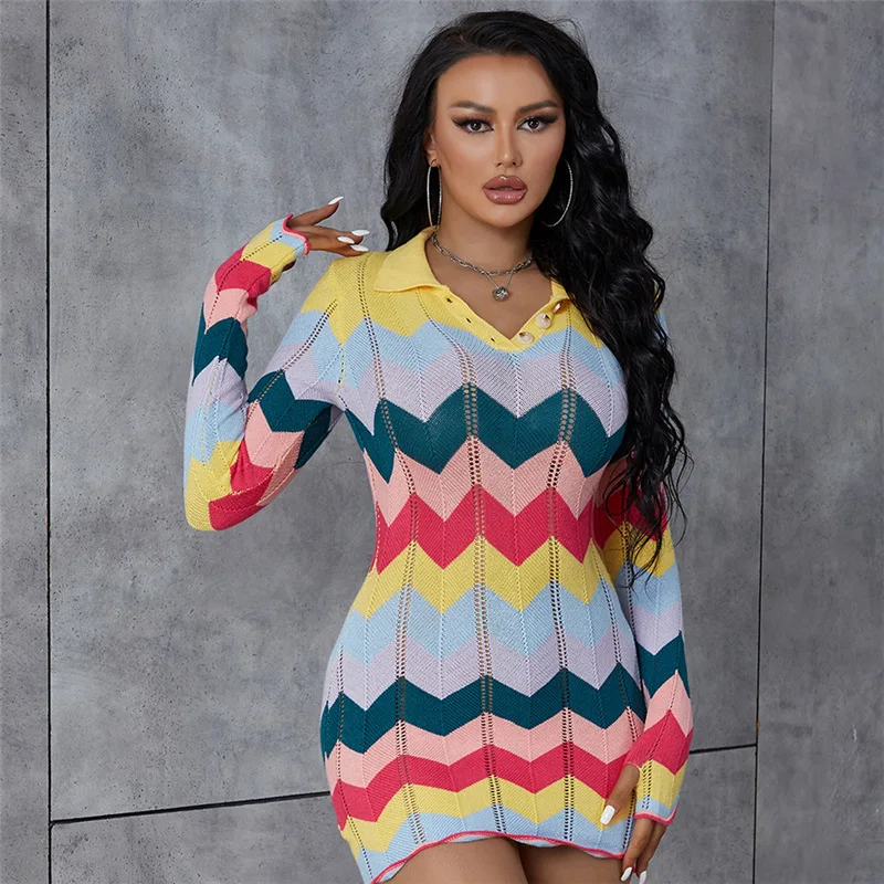 Print Mini Dress Women Crochet Turn-Down Collar Button Long Sleeve Sexy Bodycon Trend Street Stretch Skinny Outfit
Print Mini Dress Women Crochet Turn-Down Collar Button Long Sleeve Sexy Bodycon Trend Street Stretch Skinny Outfit