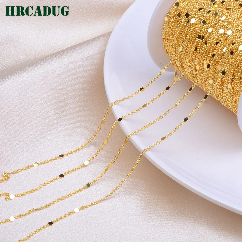 18K/14K Gold Plated Brass Metal Thin Round Chain Sequin O Chains For DIY Women's Bracelet Necklace Chain Jewelry Making Material
18K/14K Gold Plated Brass Metal Thin Round Chain Sequin O Chains For DIY Women's Bracelet Necklace Chain Jewelry Making Material
