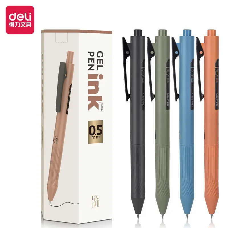 DELI Retractable Gel Pen 0.5mm Expansion Quick Drying Conical Gel Pen Student Signature Pen Black Stationery for School Supplies
DELI Retractable Gel Pen 0.5mm Expansion Quick Drying Conical Gel Pen Student Signature Pen Black Stationery for School Supplies